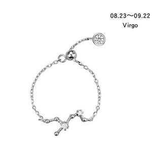 925 Sterling Silver Zodiac Resizable Ring-Virgo A